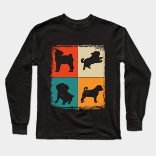 puggle Pug Vintage Retro Design gift shirt Long Sleeve T-Shirt